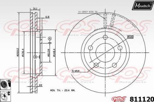 Maxtech 811120.6060 - Гальмівний диск autozip.com.ua