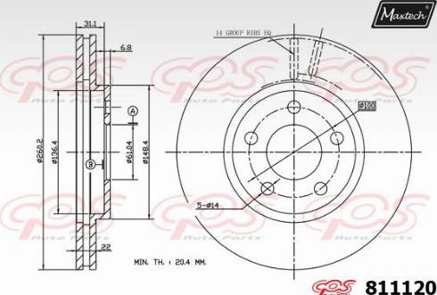 Maxtech 811120.0000 - Гальмівний диск autozip.com.ua