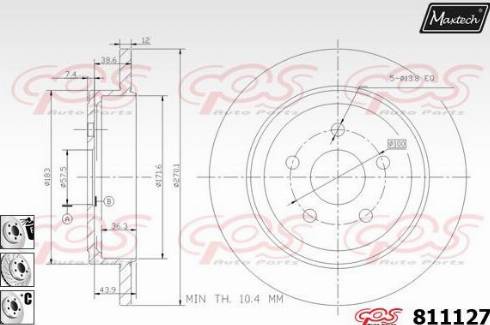 Maxtech 811127.6880 - Гальмівний диск autozip.com.ua