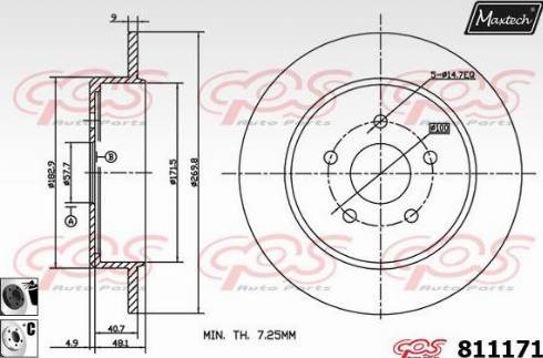 Maxtech 811171.6060 - Гальмівний диск autozip.com.ua