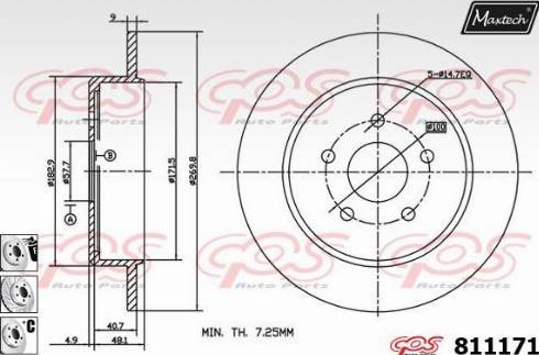 Maxtech 811171.6880 - Гальмівний диск autozip.com.ua