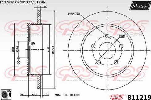 Maxtech 811219.0060 - Гальмівний диск autozip.com.ua