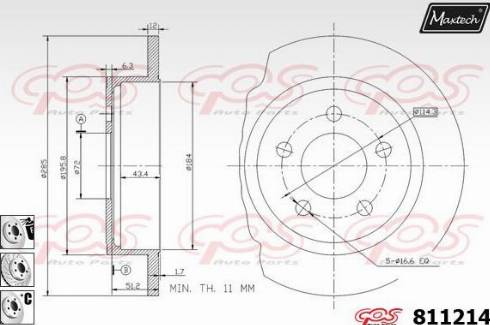 Maxtech 811214.6980 - Гальмівний диск autozip.com.ua