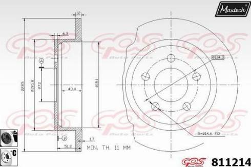 Maxtech 811214.6060 - Гальмівний диск autozip.com.ua