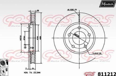 Maxtech 811212.6060 - Гальмівний диск autozip.com.ua