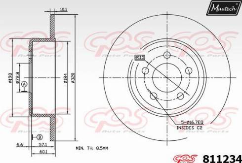 Maxtech 811234.0000 - Гальмівний диск autozip.com.ua