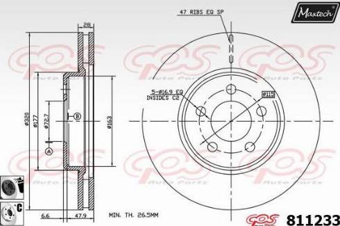 Maxtech 811233.6060 - Гальмівний диск autozip.com.ua