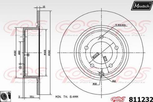 Maxtech 811232.0060 - Гальмівний диск autozip.com.ua