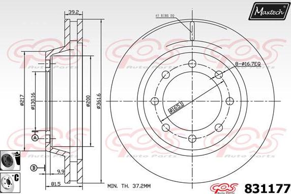 Maxtech 811229 - Гальмівний диск autozip.com.ua