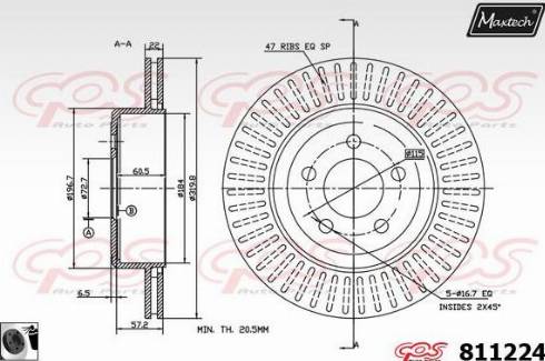 Maxtech 811224.0060 - Гальмівний диск autozip.com.ua