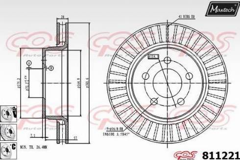 Maxtech 811221.6880 - Гальмівний диск autozip.com.ua