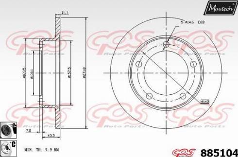 Maxtech 885104.6060 - Гальмівний диск autozip.com.ua