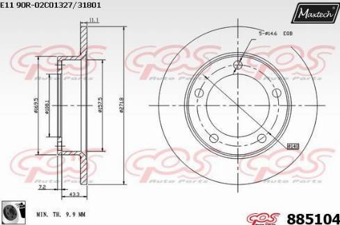 Maxtech 885104.0060 - Гальмівний диск autozip.com.ua