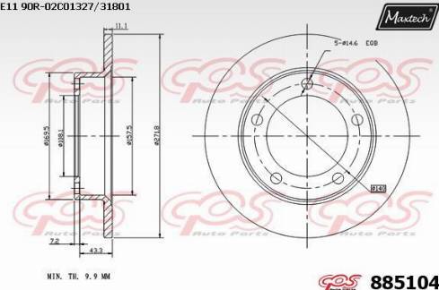 Maxtech 885104.0000 - Гальмівний диск autozip.com.ua