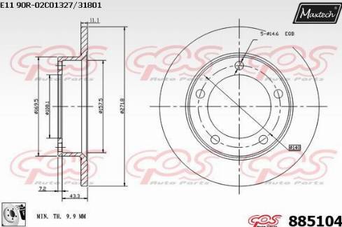 Maxtech 885104.0080 - Гальмівний диск autozip.com.ua