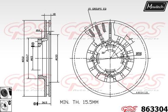 Maxtech 885104 - Гальмівний диск autozip.com.ua