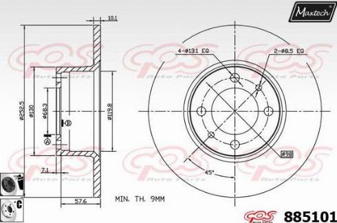 Maxtech 885101.6060 - Гальмівний диск autozip.com.ua