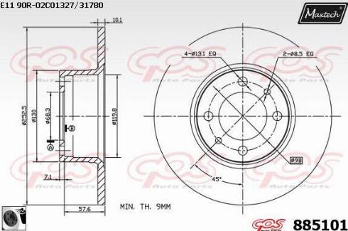 Maxtech 885101.0060 - Гальмівний диск autozip.com.ua