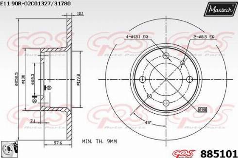 Maxtech 885101.0080 - Гальмівний диск autozip.com.ua