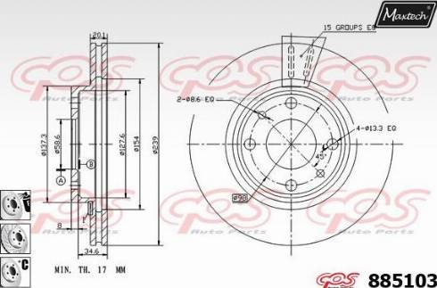 Maxtech 885103.6980 - Гальмівний диск autozip.com.ua