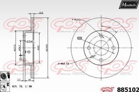 Maxtech 885102.6060 - Гальмівний диск autozip.com.ua