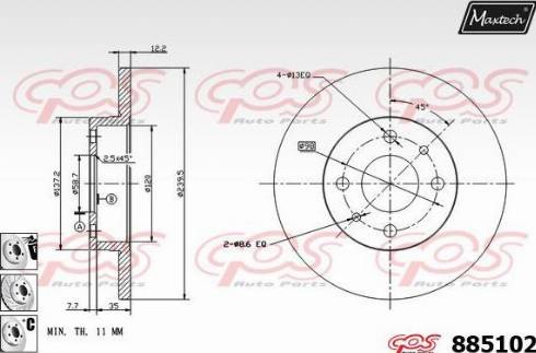 Maxtech 885102.6980 - Гальмівний диск autozip.com.ua