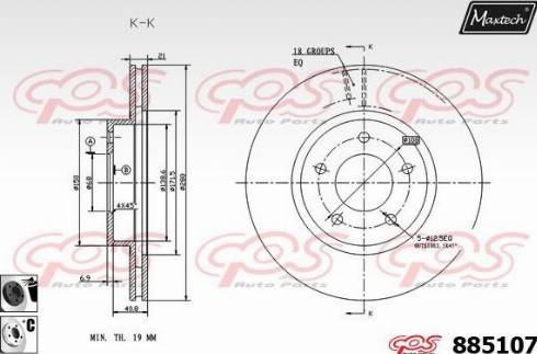 Maxtech 885107.6060 - Гальмівний диск autozip.com.ua