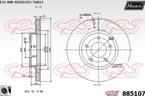 Maxtech 885107.0060 - Гальмівний диск autozip.com.ua