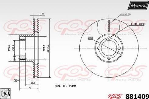 Maxtech 881409.0080 - Гальмівний диск autozip.com.ua