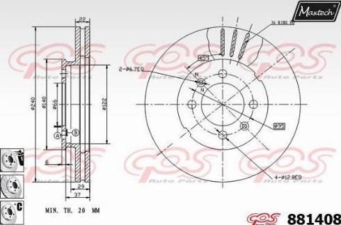 Maxtech 881408.6980 - Гальмівний диск autozip.com.ua