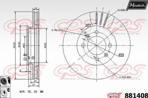 Maxtech 881408.6060 - Гальмівний диск autozip.com.ua