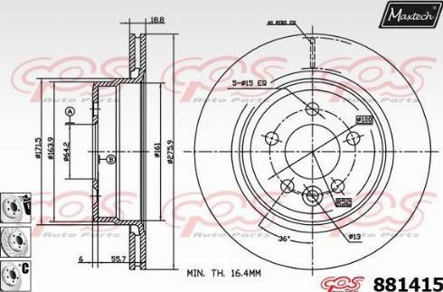 Maxtech 881415.6980 - Гальмівний диск autozip.com.ua