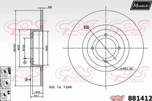 Maxtech 881412.6980 - Гальмівний диск autozip.com.ua