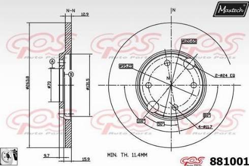 Maxtech 881001.0080 - Гальмівний диск autozip.com.ua