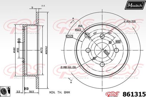 Maxtech 881201 - Гальмівний диск autozip.com.ua