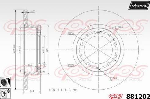 Maxtech 881202.6060 - Гальмівний диск autozip.com.ua