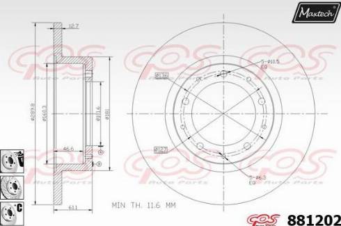 Maxtech 881202.6980 - Гальмівний диск autozip.com.ua