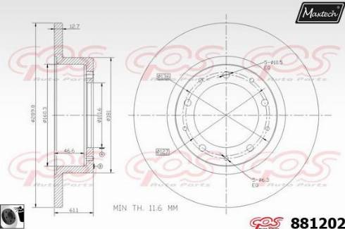 Maxtech 881202.0060 - Гальмівний диск autozip.com.ua