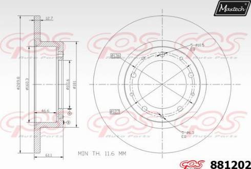 Maxtech 881202.0000 - Гальмівний диск autozip.com.ua