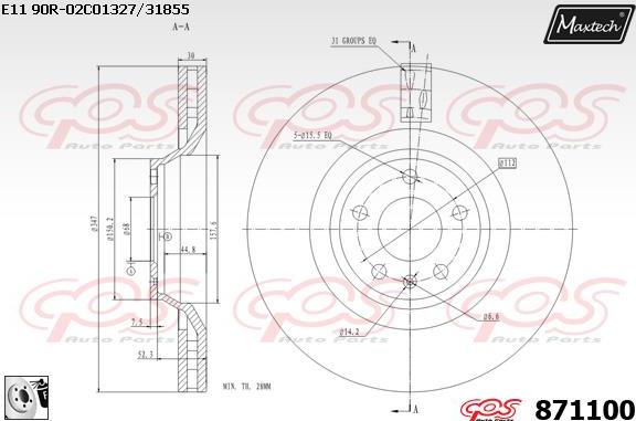 Maxtech 881202 - Гальмівний диск autozip.com.ua