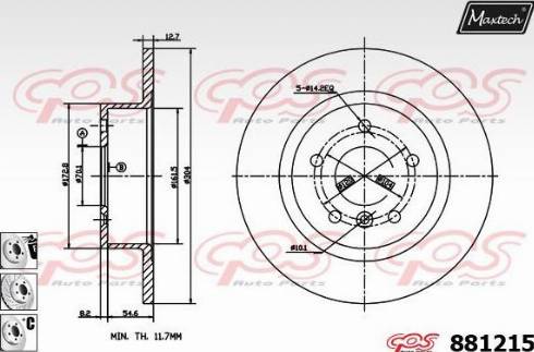 Maxtech 881215.6980 - Гальмівний диск autozip.com.ua