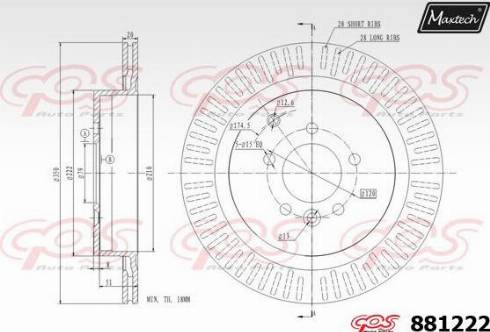 Maxtech 881222.0000 - Гальмівний диск autozip.com.ua