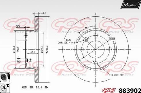 Maxtech 883902.6060 - Гальмівний диск autozip.com.ua