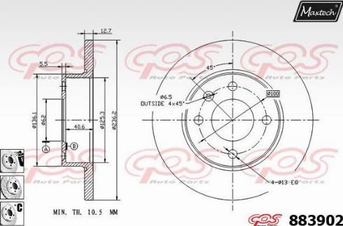 Maxtech 883902.6880 - Гальмівний диск autozip.com.ua