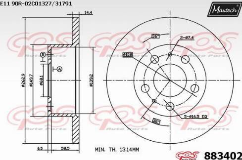 Maxtech 883402.0000 - Гальмівний диск autozip.com.ua