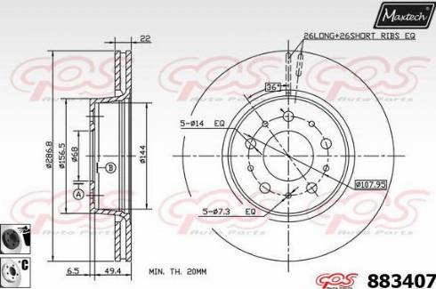 Maxtech 883407.6060 - Гальмівний диск autozip.com.ua