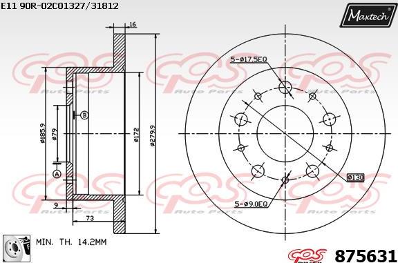 Maxtech 883407 - Гальмівний диск autozip.com.ua