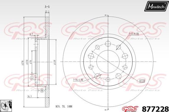 Maxtech 883416 - Гальмівний диск autozip.com.ua