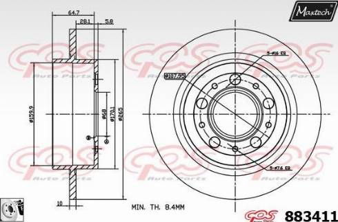 Maxtech 883411.0080 - Гальмівний диск autozip.com.ua