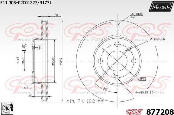 Maxtech 883411 - Гальмівний диск autozip.com.ua